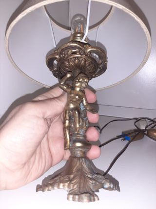 Coppia Lampade Comodino Vintage Ottone