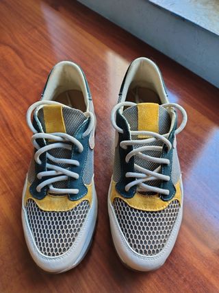 Deportivos Mujer Talla 36 Beige/Amarillo