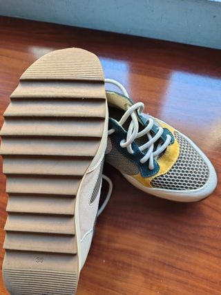 Deportivos Mujer Talla 36 Beige/Amarillo