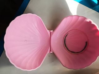 Cajita concha rosa de plástico