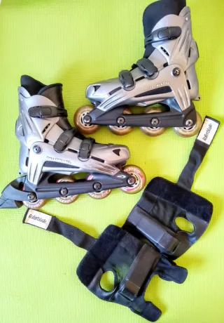 Patines en línea Rollerblade plateados talla 38'5