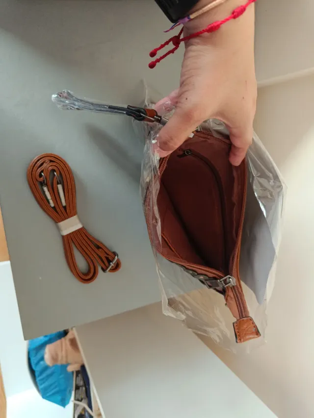 Bolso de mano marrón multicolor