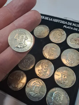 Colección monedas plata ley personajes