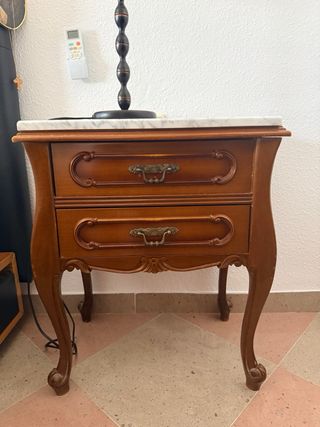 Mueble tocador clásico madera y mármol