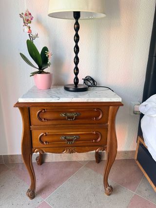 Mueble tocador clásico madera y mármol