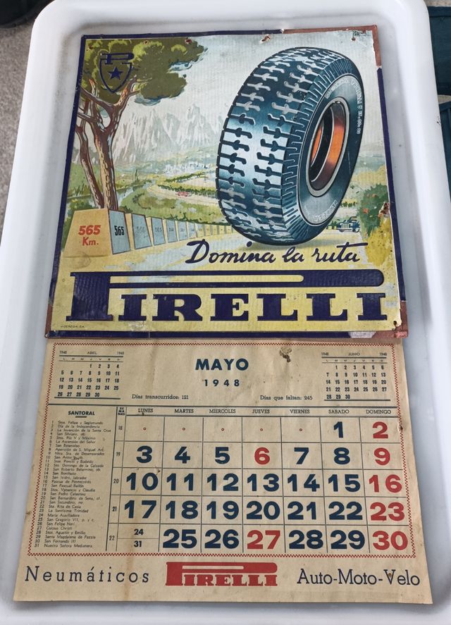 Calendario neumáticos Pirelli 1948. Original