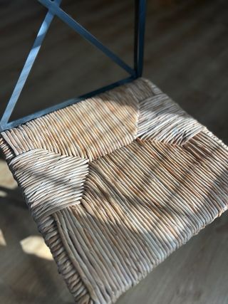 Set di 7 sedie in rattan e ferro battuto