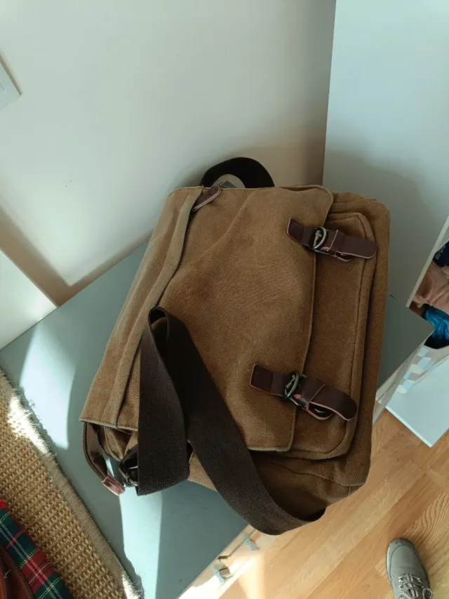 Bandolera de lona y cuero