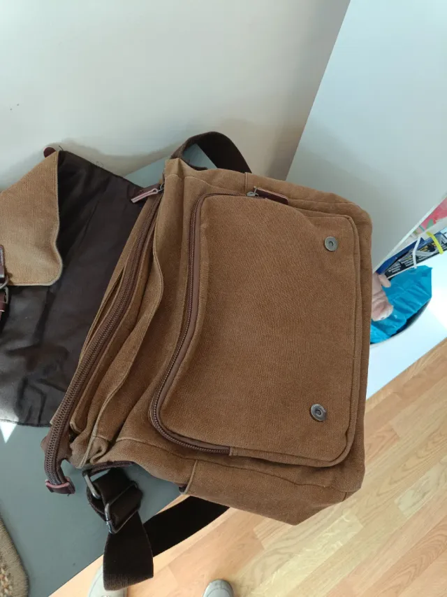 Bandolera de lona y cuero