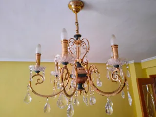 Lámpara de salón colgante con cristales