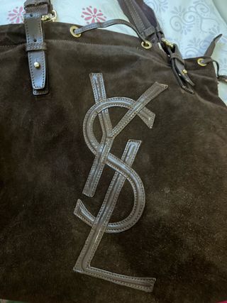 Bolso Yves Saint Laurent Marrón Ante