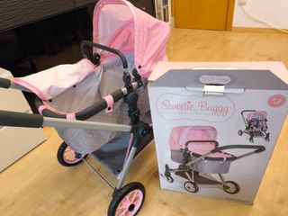 Cochecito Muñecas Sweetie Buggy Rosa Lunares