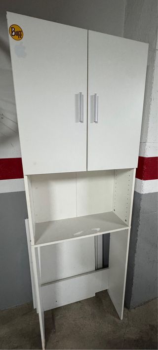 Armario blanco lavadora secadora auxiliar 