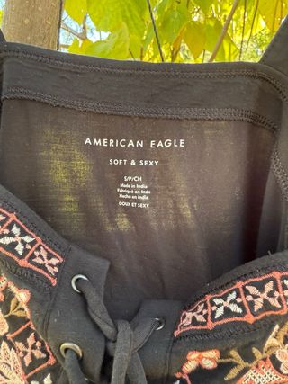 Camisa tirantes vintage American Eagle negra