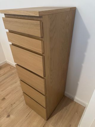 Cómoda Malm Ikea 6 cajones Madera