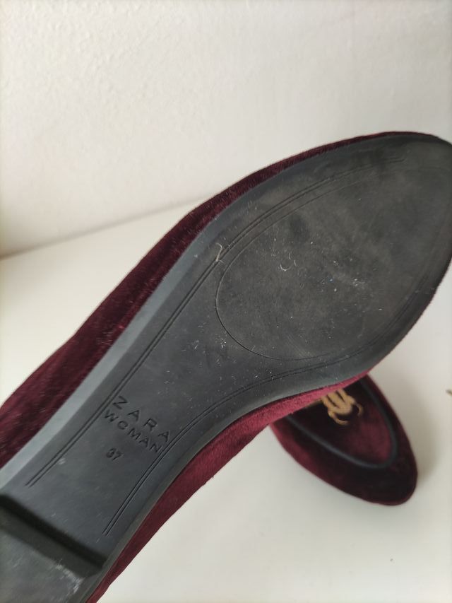 Zapatos de terciopelo bordados Zara