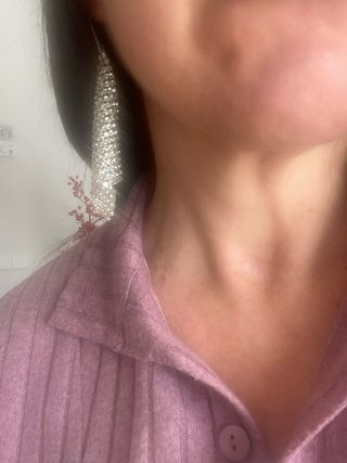Pendientes largos Swarovski plateados nuevos 