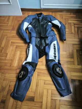 Mono de moto Alpinestars azul y negro