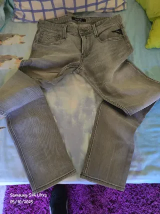 Calças Jeans Replay Ambass Cinza