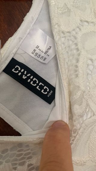 Vestido H&M encaje blanco Talla S
