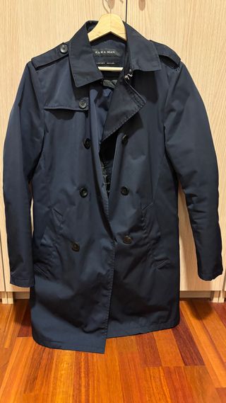 Gabardina Zara Azul Hombre