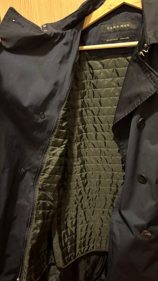 Gabardina Zara Azul Hombre