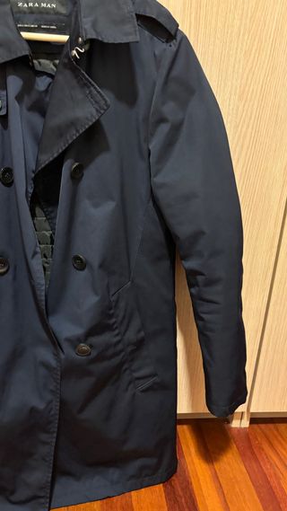 Gabardina Zara Azul Hombre