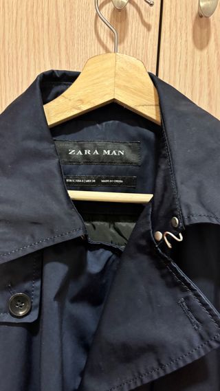 Gabardina Zara Azul Hombre