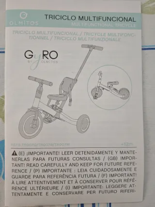 Triciclo Gyro Olmitos. Multifuncional!
