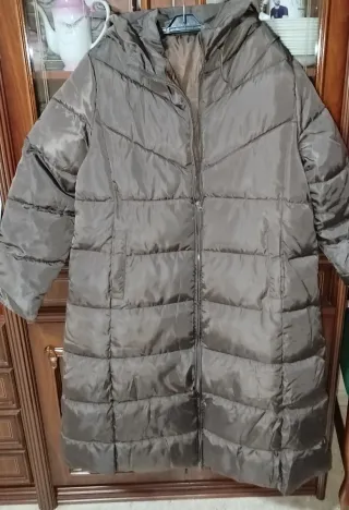 Chaquetón largo mujer marrón