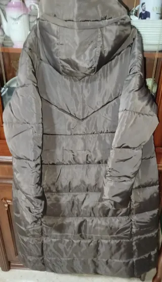 Chaquetón largo mujer marrón