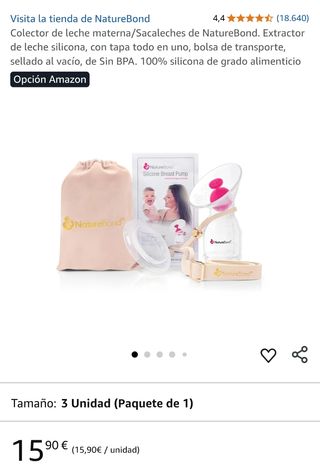 Extractor manual leche materna silicona NatureBond