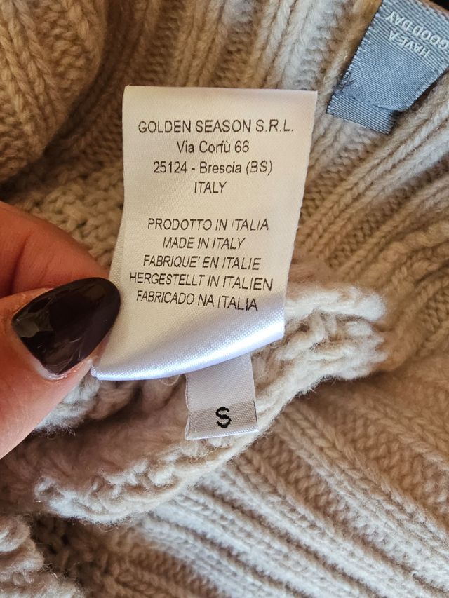 Maglione collo alto beige