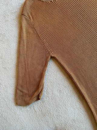 Camisa Zara manga larga marrón oro