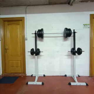 Set Pesas 60kg + Barra + Mancuernas