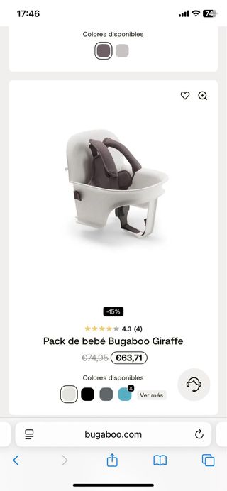 Trona Bugaboo Giraffe + Pack Bebé + Bandeja