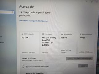 Portátil HP i5 11ª Gen - 16GB RAM