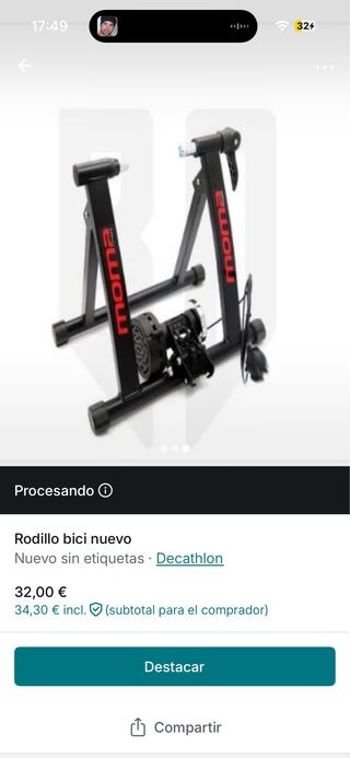 Rodillo para bicicleta indoor nuevo
