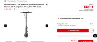 Patinete eléctrico Xiaomi Scooter 4 Homologado