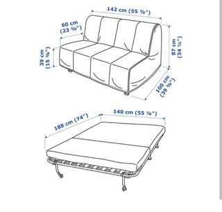 Sofá Cama Ikea 142x100 cm