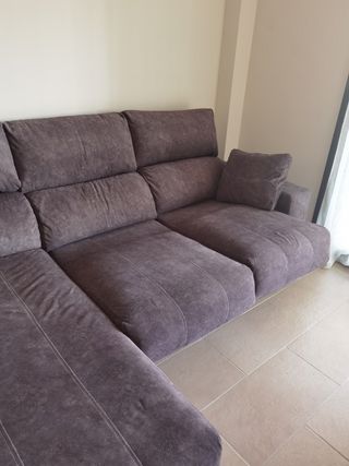 Sofá Chaise Longue Gris Antimanchas
