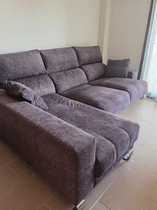 Sofá Chaise Longue Gris Antimanchas
