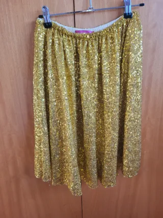 Falda Agatha Ruiz lentejuelas doradas Talla M