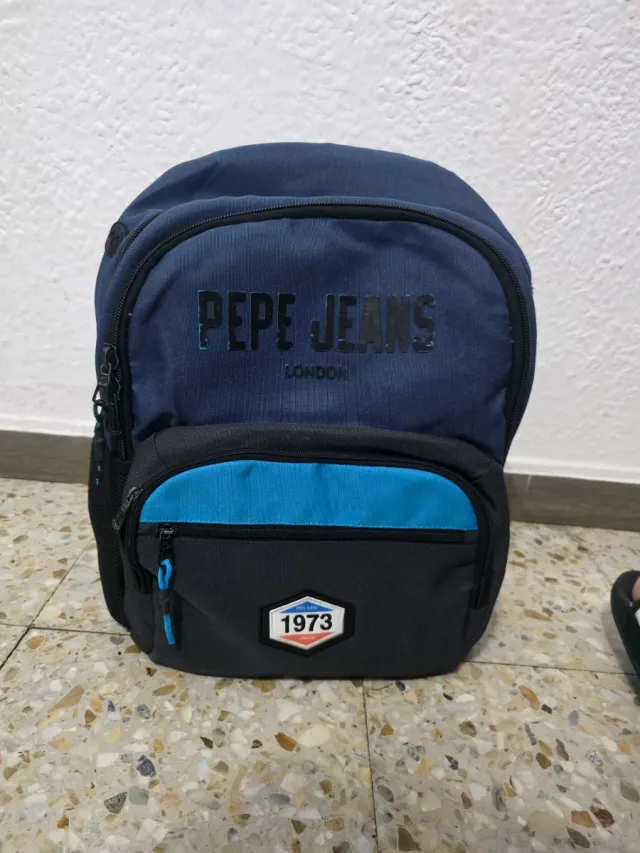 Mochila Pepe Jeans azul y gris