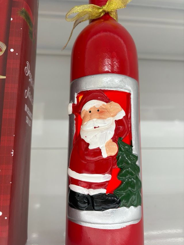 Decorazione Natalizia Bottiglia Ceramica LED