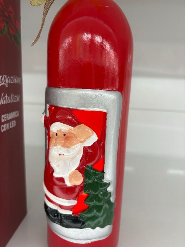 Decorazione Natalizia Bottiglia Ceramica LED