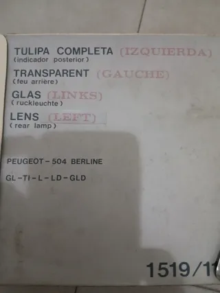 Tulipa Faro Peugeot 504