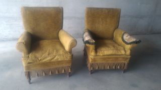 Coppia Poltrone vintage velluto oro anni '60