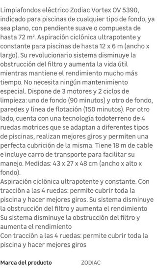 Limpiafondos electrico piscina