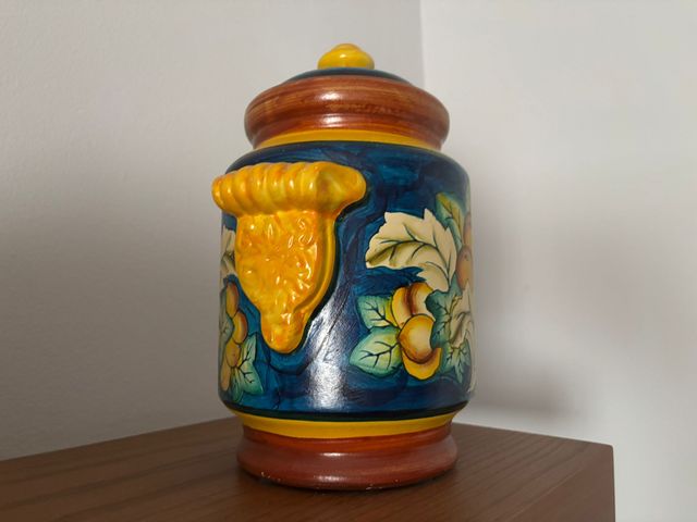 Juego de 3 jarrones de cerámica decorados